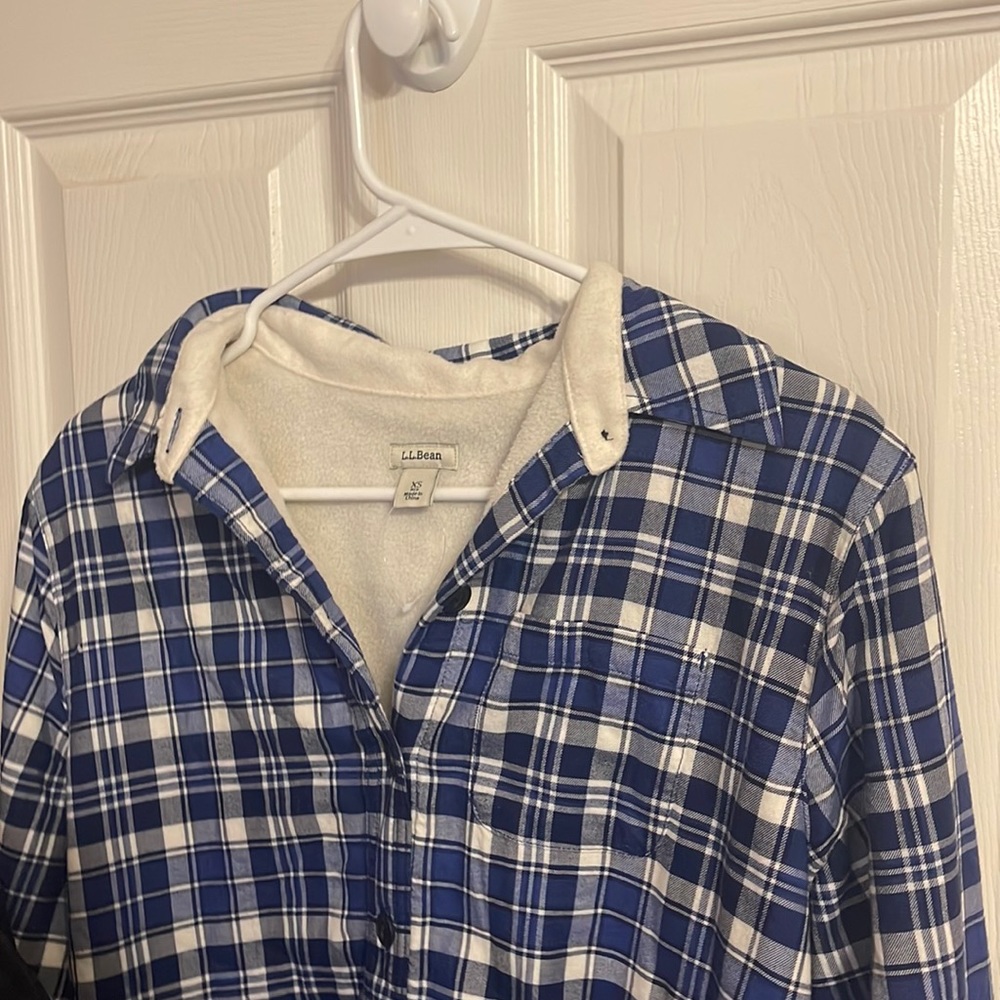 L.L Bean Fleece Lined Flannel Shirt XS